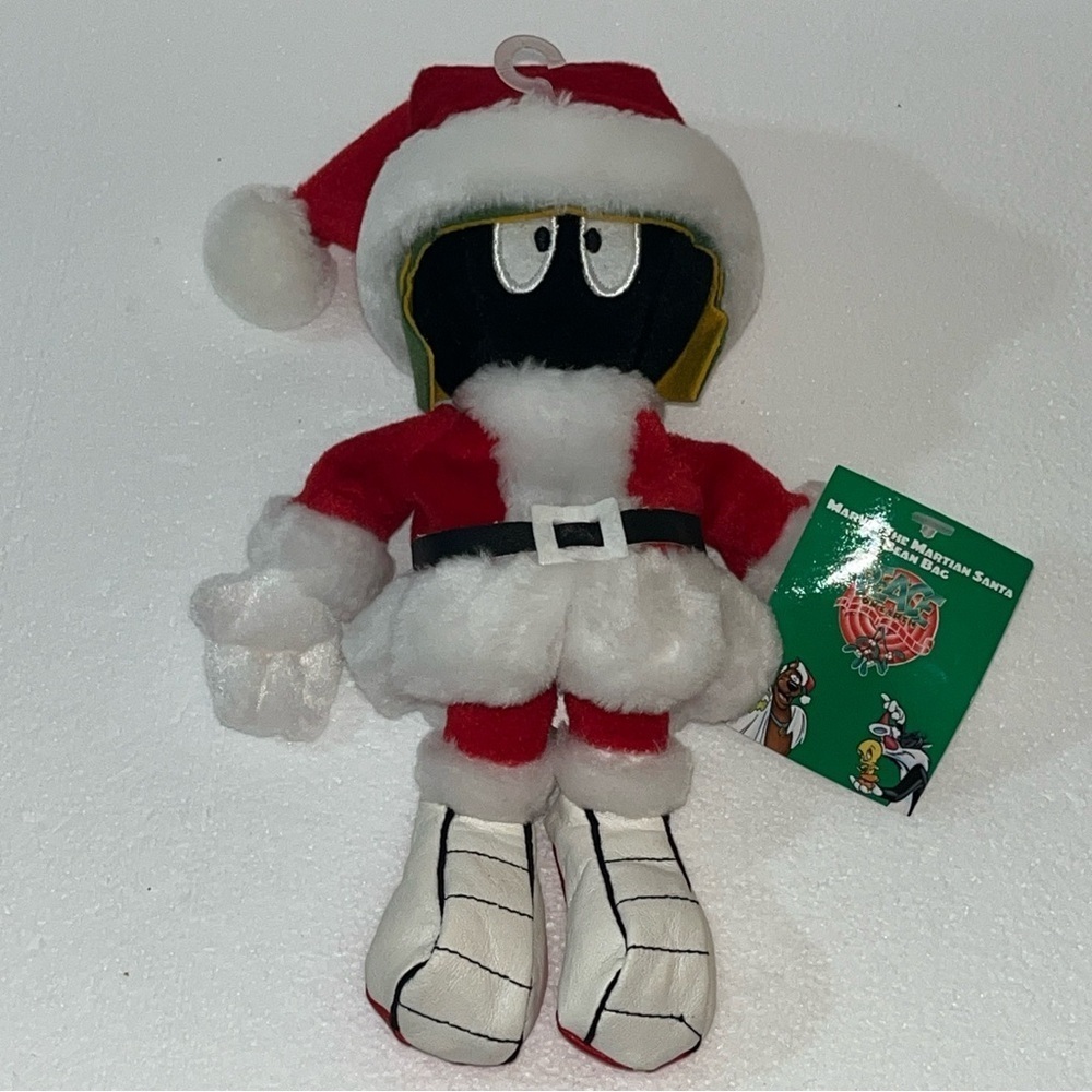 Warner Bros Studio 1998 Marvin The Martian Santa Bean Bag, Peace On Earth - Picture 1 of 8